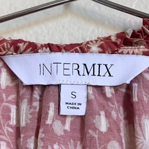 INTERMIX Marika Lurex Floral Blouse in Rust Size SMALL - Picture 4 of 4